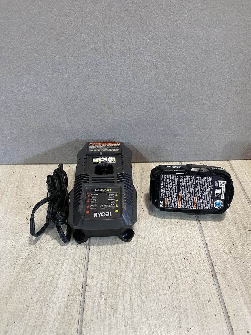 Ryobi P118 18V ONE+ IntelliPort Charger w/ P102 1.3Ah 18 Volt Li-Ion Battery
